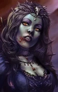 Haresishan, female vampire appearing in the city, and later in Chapter 6. She may say "Do you see? Do you see how our enemies fall? Obey your new guild, <CHARNAME>, and it will not be necessary for you to join the thieves in death. Obey, and you shall benefit Mistress Bodhi and yourself."