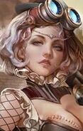Kylie Jansen, gnome thief nearby the Jansen home.  "Ho there, friend! I've a fine barrel of wares for you to peruse, if you but care to stop a moment!"