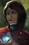 Telana, human Wild Mage and wife of Hayes - "The Red Wizard Enclave is on the northeastern end of Waukeen's Promenade, near the Mithrest Inn. It specializes in selling magical wares to special clients. A mercenary guards the door. Our wild mages are almost certainly captives within, held by the Order."