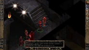 The party speaks with Sassar after defeating the Unseeing Eye - the priest warns that the Rift Device should be returned or there will likely be consequences.