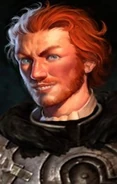Igarol, Cern's former neighbor gives news that Cernd's iife, Galia, gave birth to a child just after he left to perform his Druidic duties.