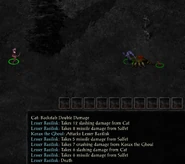 Cat familiar backstabs Lesser Basilisk Mutamins Garden.png (497 KB) Cat familiar backstabs a Lesser Basilisk