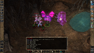 From a state of Sanctuary, Viconia DeVir casts a Cloak of Fear in the midst of hostile pirates - two adversaries are panicked, the others made their saving throws.