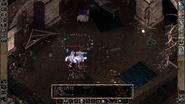 Aerie casts Silence, 15' Radius at a group of githyanki, successfully silencing two of three foes.