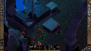 The party examines the content of the Altar. The Holy Book is seen. Removing the book will trigger the activation of the first phase of the guardian Statues.