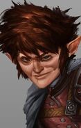 Stivan the Hunter, halfling with a sling.