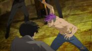 Eiji gets grazed by Shorter's knife