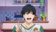 Eiji enjoys the natto