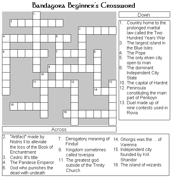 Crossword Puzzles Bandagora Wiki Fandom