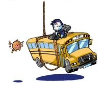 Нина и школьный автобус. Разукрашенный арт Twinsanity