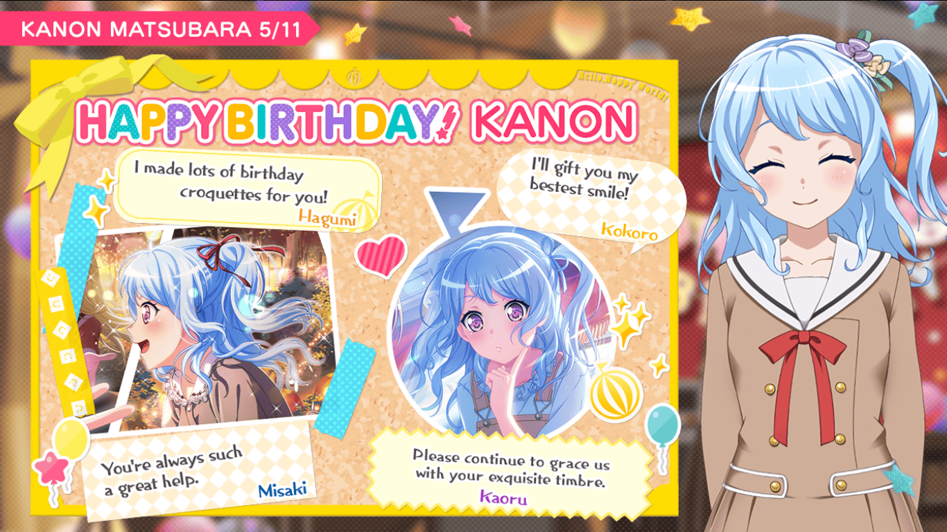 Precious Birthday! (Matsubara Kanon)/Card Story | BanG Dream! Wikia | Fandom