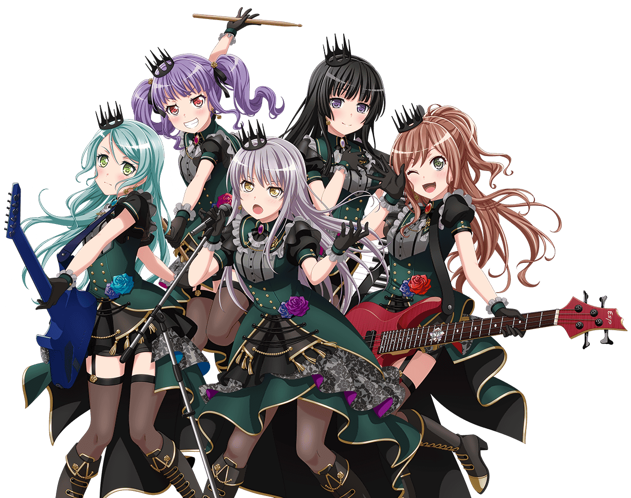 Eva bang. Розелия бандори. Roselia Band Dream. Roselia группа персонажи. R Roselia.