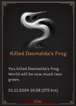 Killed desmeldas frog