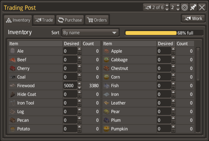 Trading post inventory