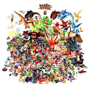 A montage of all the Banjo-Tooie characters, enemies, and bosses.