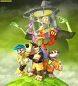 Banjo, Kazooie, Bottles, Trophy Thomas, Gruntilda and Piddles