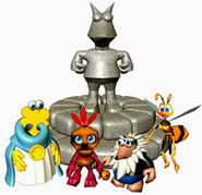 Supporting characters: The Jinjo Oracle, Master Jiggywiggy, Mumbo Jumbo, Bozzeye, and Honey B.