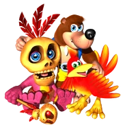 BanjoTooieGang.png (800 KB) Banjo, Kazooie and Mumbo in Banjo-Tooie.