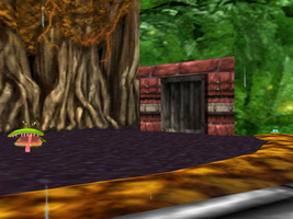 The shutter door in the Quagmire area of Banjo-Tooie.