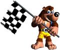 Banjo with a checkered flag in Banjo-Pilot