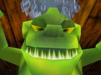A close-up of Napper, grinning menacingly.