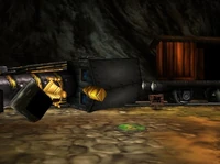 Chuffy before Mumbo levitates Chuffy