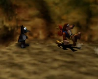 A Black Jinjo in the Wasteland Area of the Isle O Hags.