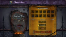 Survival Mode Menu