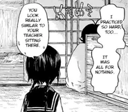 Miwa behaving exactly like sensei after finding out she got silver and not gold for calligraphy