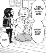 Kiyoba with an elementary school Iku