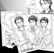 A young Yuujirou on the left with Seimei holding baby Yuuichirou