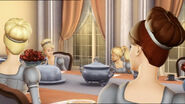 Delia and Courtney listen to the butler