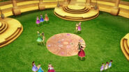 Hadley and Isla along with others watch their elder sisters dance with the golden prince