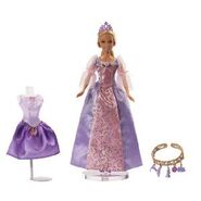 Another view of Rapunzel doll with a mini dress and a bracelet.