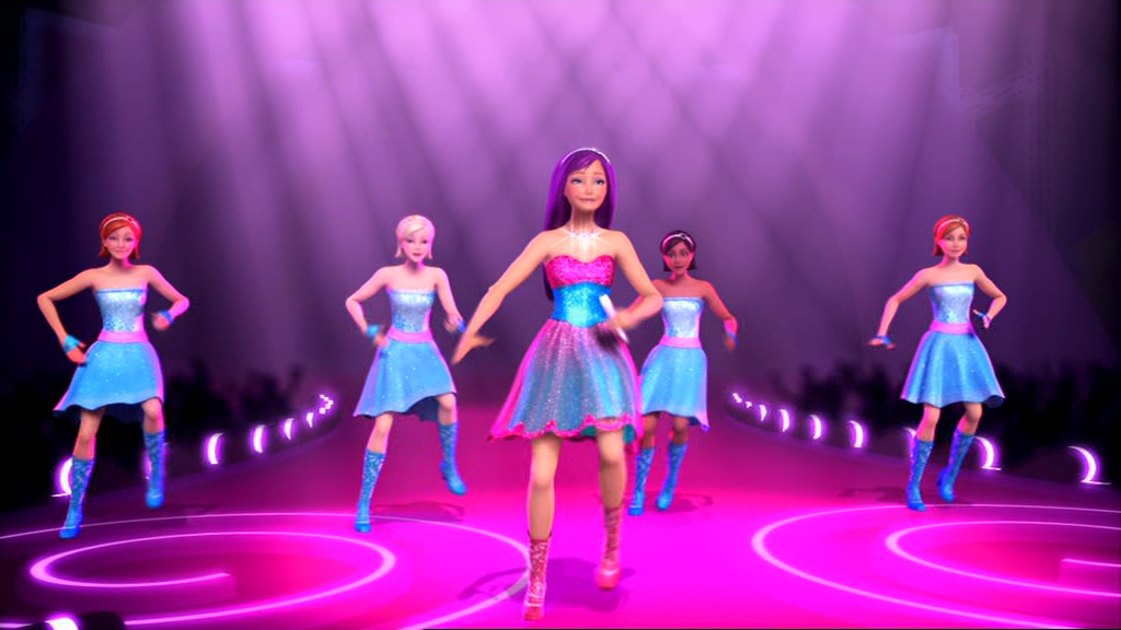 Download Barbie Princess And Popstar Performing Wallpaper