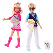 Max and Marie dolls with a dog figure (unboxed)