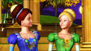Courtney and Delia look at each other