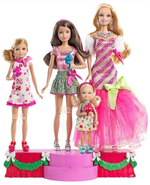 Skipper and her sisters dolls from Barbie: A Perfect Christmas line