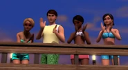 Ally clapping with her friends for Snouts