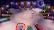 Isla's bed (circled)