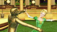 Delia happily dances with the prince