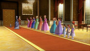 The princesses stand in line to greet the Duchess