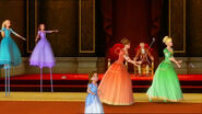 Delia, Edeline and their younger sisters play in the throneroom