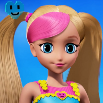 Barbie in the video game store