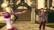 The princesses dance as Derek plays the flute