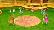 Ashlyn, Courtney and Edeline dance with the prince