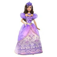 Viveca as a doll, she wears her gown disguise.