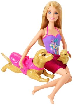 Barbie puppy swim school top