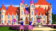 A photo of Blair, Isla and Hadley cheerleading from a Bloopers clip