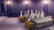 All the princesses listen to what Genevieve is saying